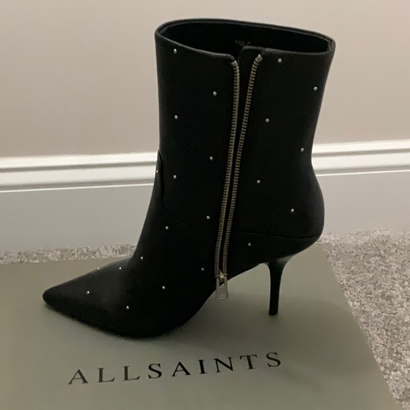 ALLSAINTS black leather Jenna boots - Picture 8 of 9